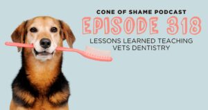 dog holding extra large toothbrush in mouth
