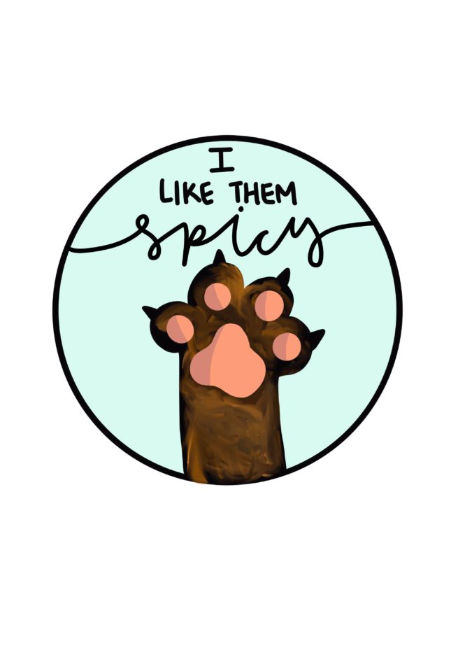 spicy cat paw sticker