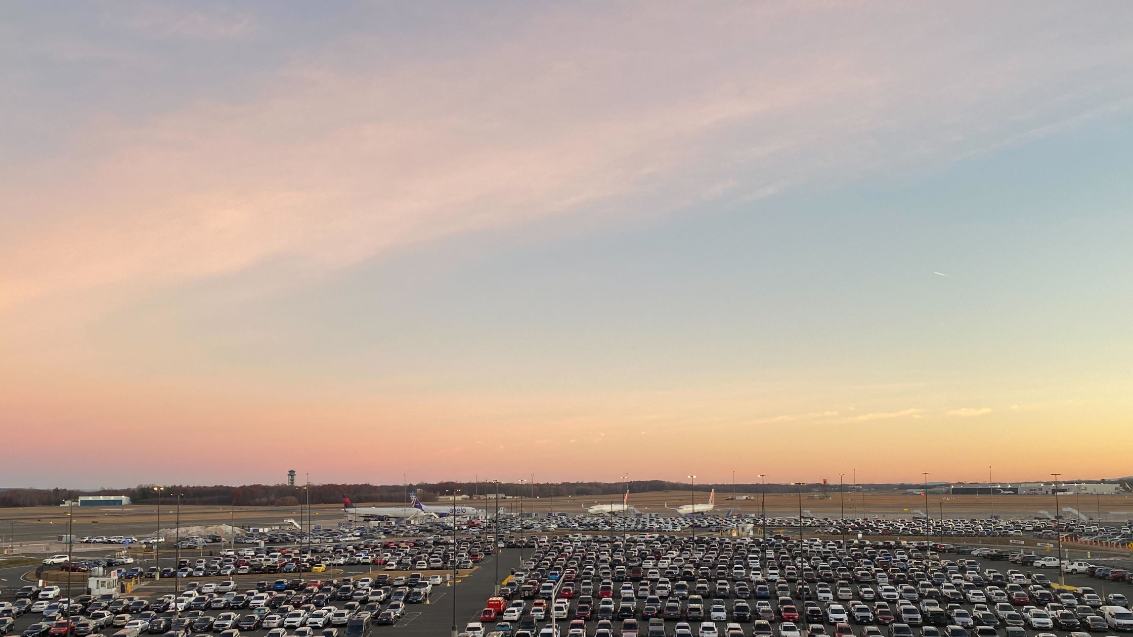 sunrise sky over airport